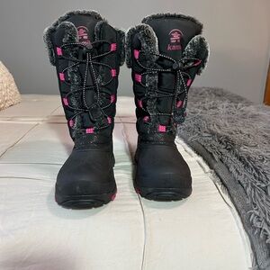 Kamik Black and Pink Kids Boots